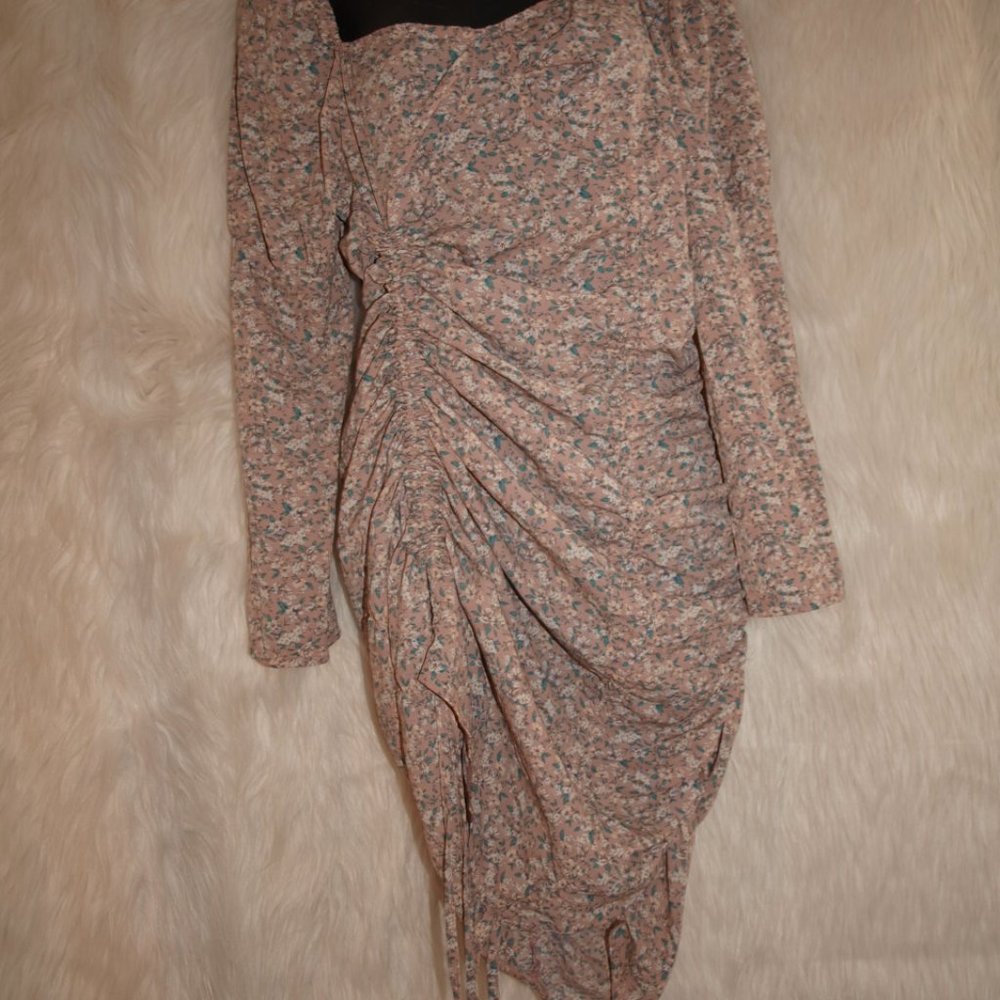 DRESS Pink With Flowers BY EILLY BAZAR SIZE M USED FOR PHOTOS